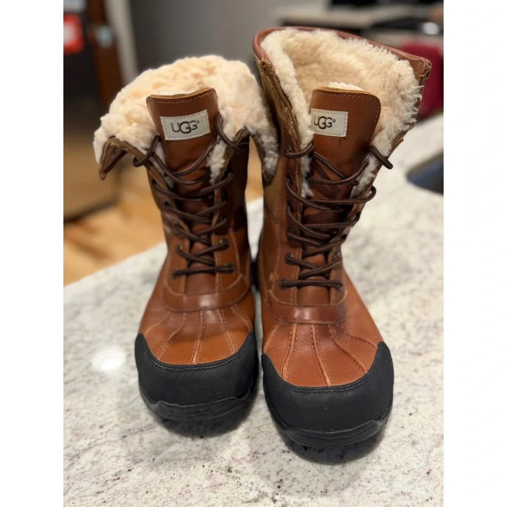 UGG Butte Mens Waterproof Winter Boots Chestnut Leather Vibram Snow Boots 5521